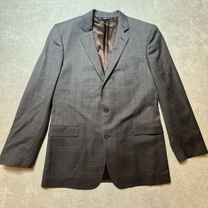 BROOKS BROTHERS 1818 Regent Fit REDA Grey Windowpane Plaid Suit Coat Jacket 42L